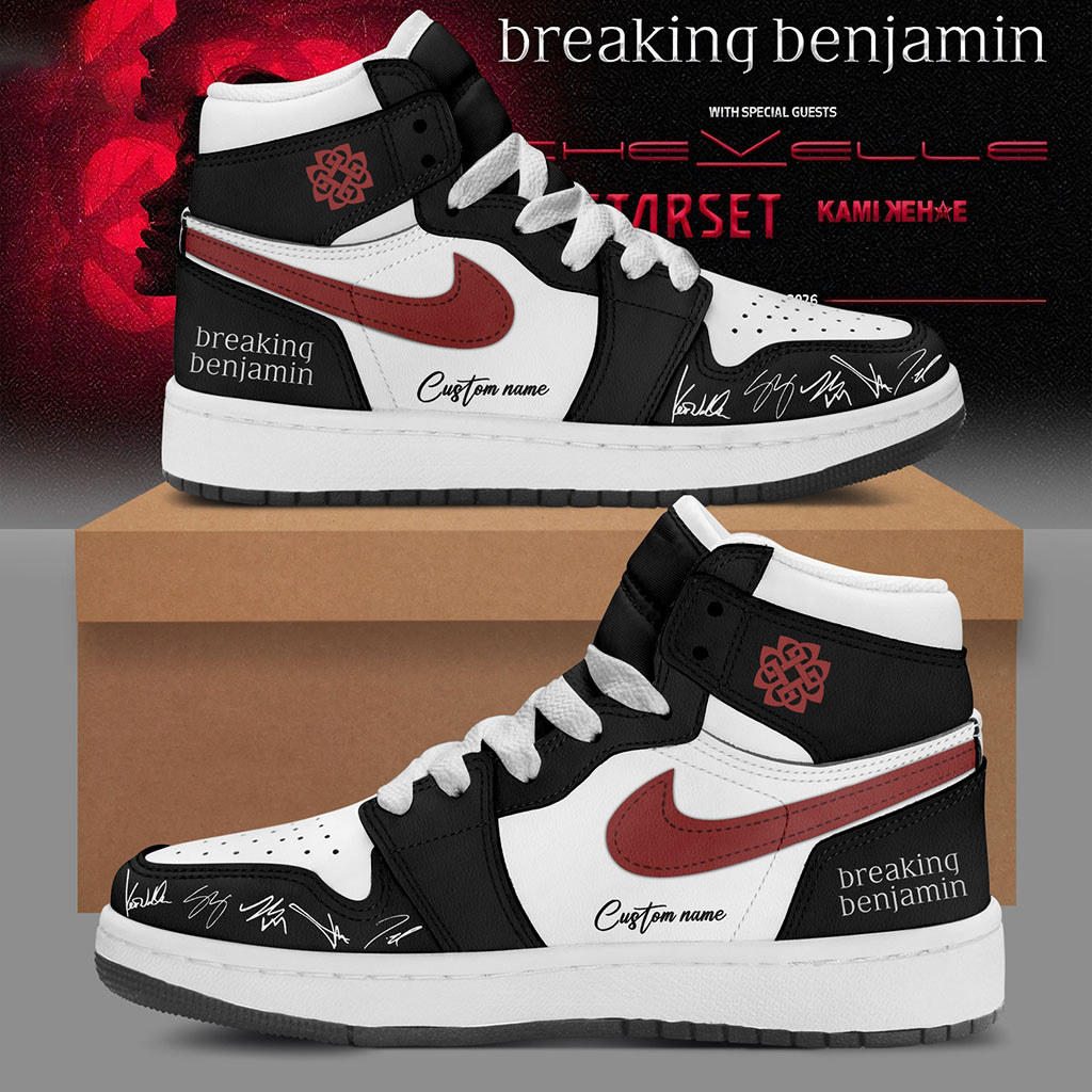 Personalized Breaking Benjamin American Tour 2026 Sneakers Rock Band Breaking Benjamin Merch
