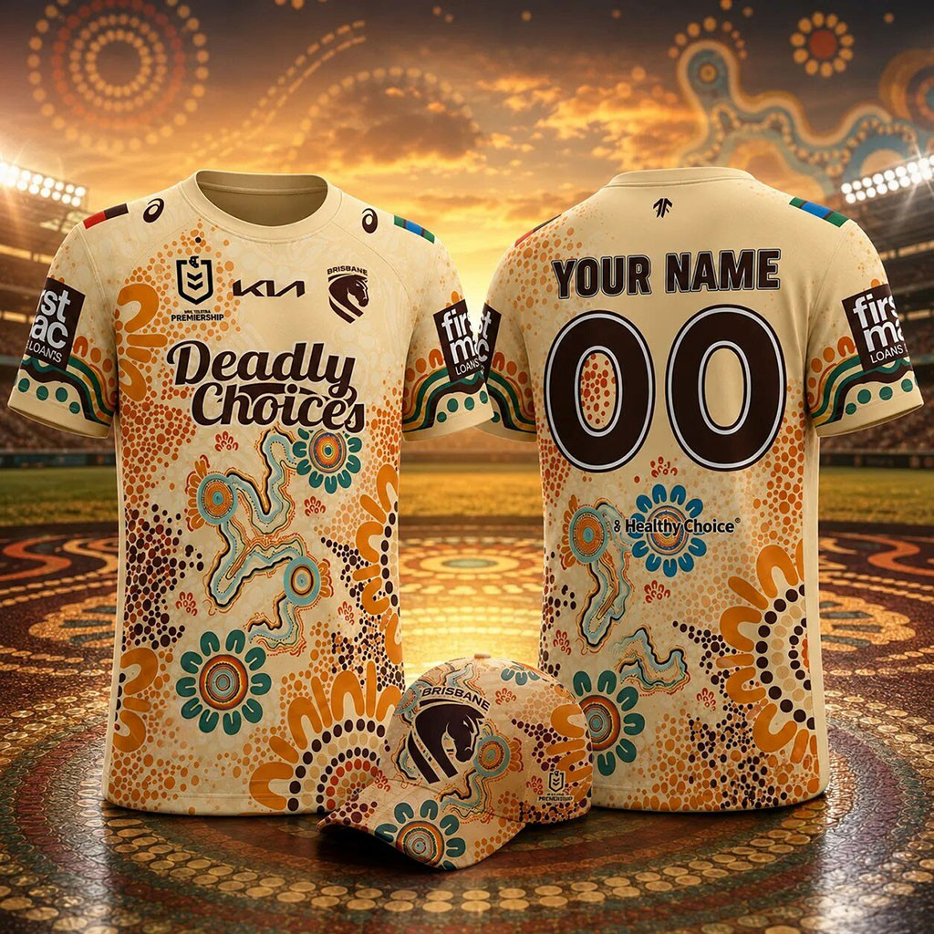Personalized Brisbane Broncos Indigenous Rugby Jersey Brisbane Broncos Merch Rugby Fan Gifts - Kdjoy Personalized Brisbane Broncos Indigenous Rugby Jersey Brisbane Broncos Merch Rugby Fan Gifts - Kdjoy
