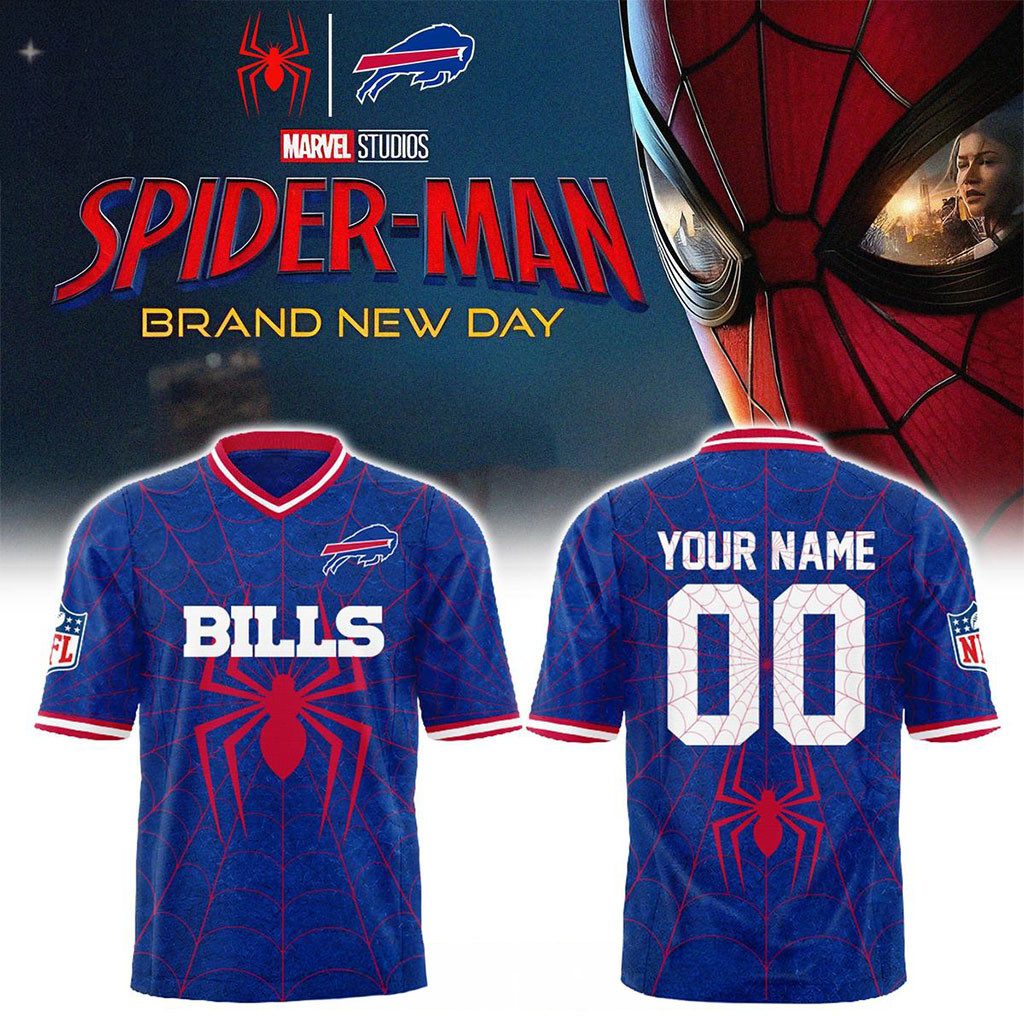 Personalized Buffalo Bills 2026 Spider-Man Brand New Day Football Jersey Buffalo Bills Merch - Kdjoy