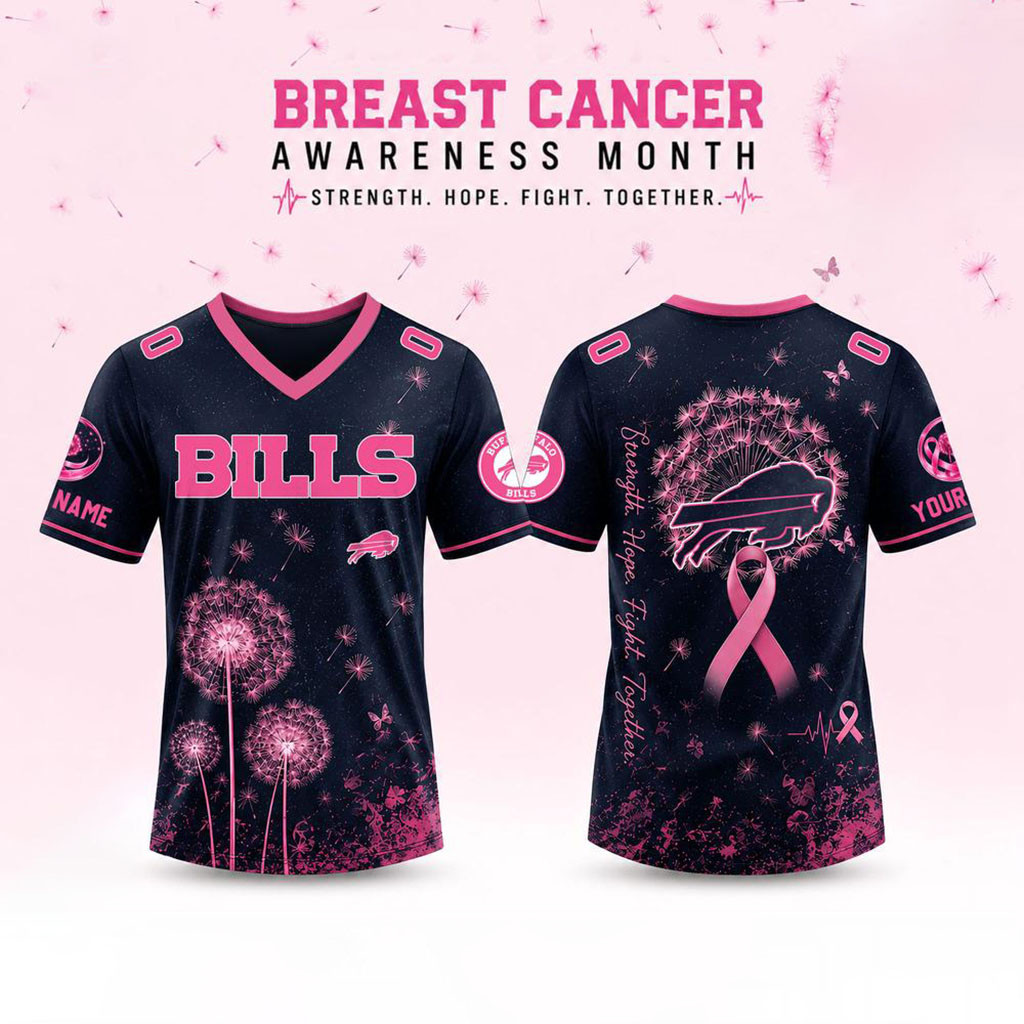 Personalized Buffalo Bills Breast Cancer Awareness Dandelion Of Hope Jersey Buffalo Bills Merch - Kdjoy