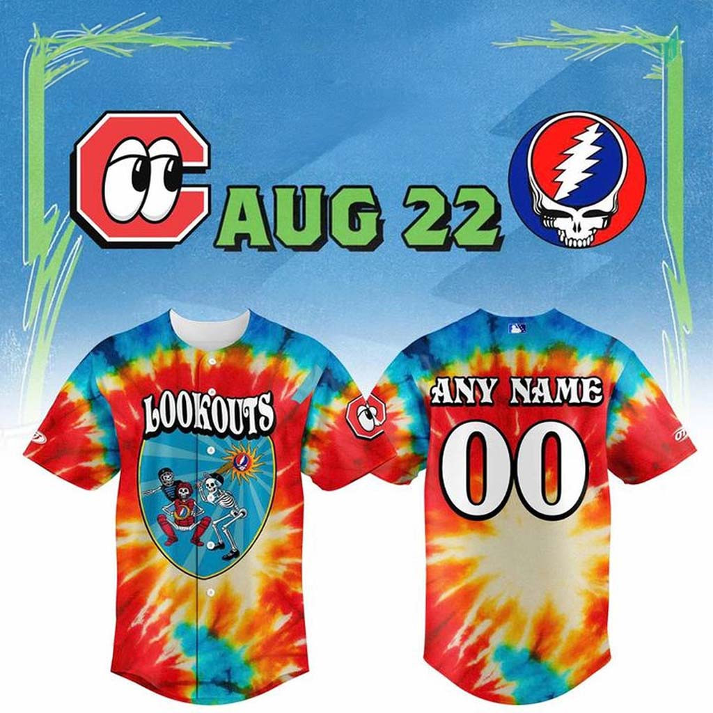 Personalized Chattanooga Lookouts 2026 Grateful Dead Night Jerseys Lookouts Merch Fan Gifts - Kdjoy