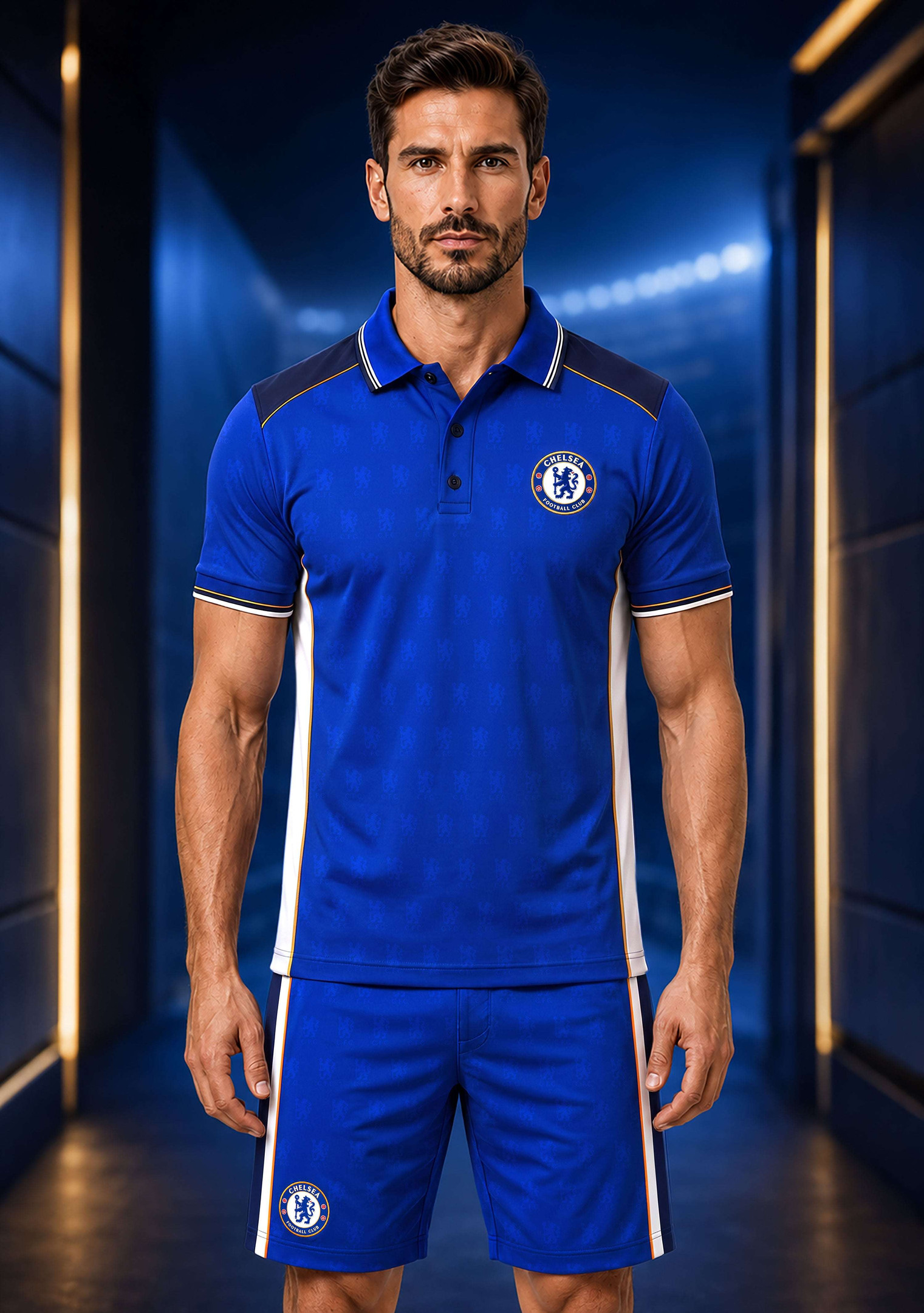 Personalized Chelsea The Blue Polo Shirt And Shorts Set Chelsea FC Merch Husband Gifts - Kdjoy
