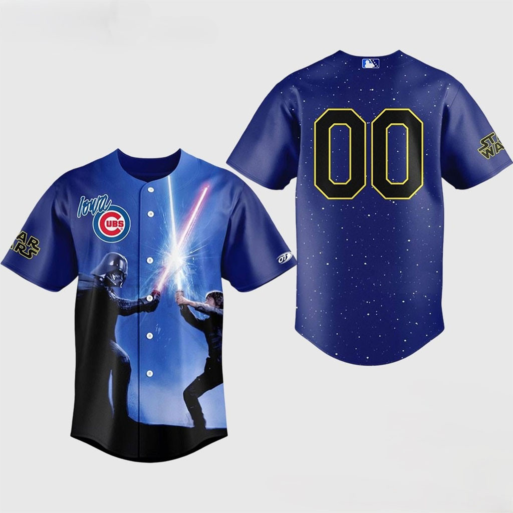Personalized Chicago Cubs Star Wars Lowa Darth Vader Luke Skywalker Lightsaber Baseball Jersey - Kdjoy