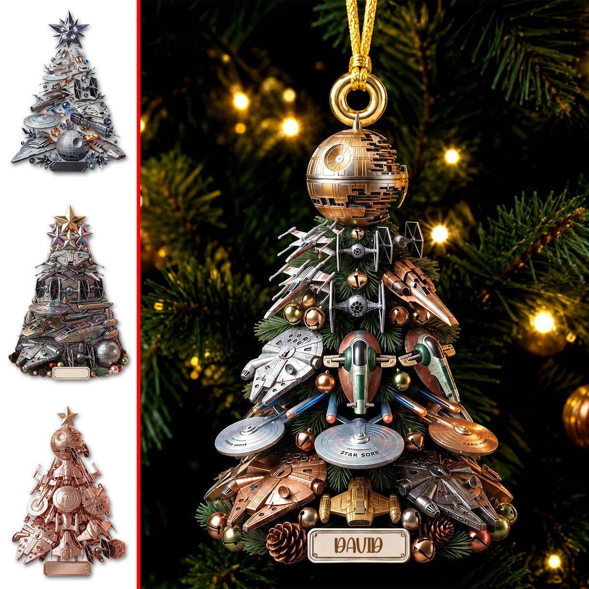 Personalized Cosmic Christmas Ornament Xmas Tree Decor Holiday Gift For Fathers - Kdjoy