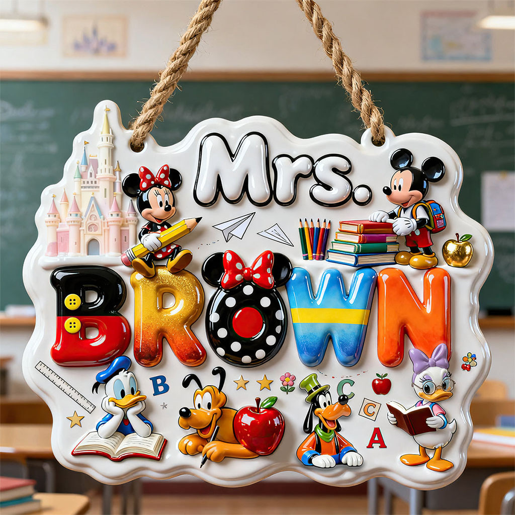 Personalized Cute Alphabet Welcome Classroom Sign Back To School Gifts For Teachers - Kdjoy