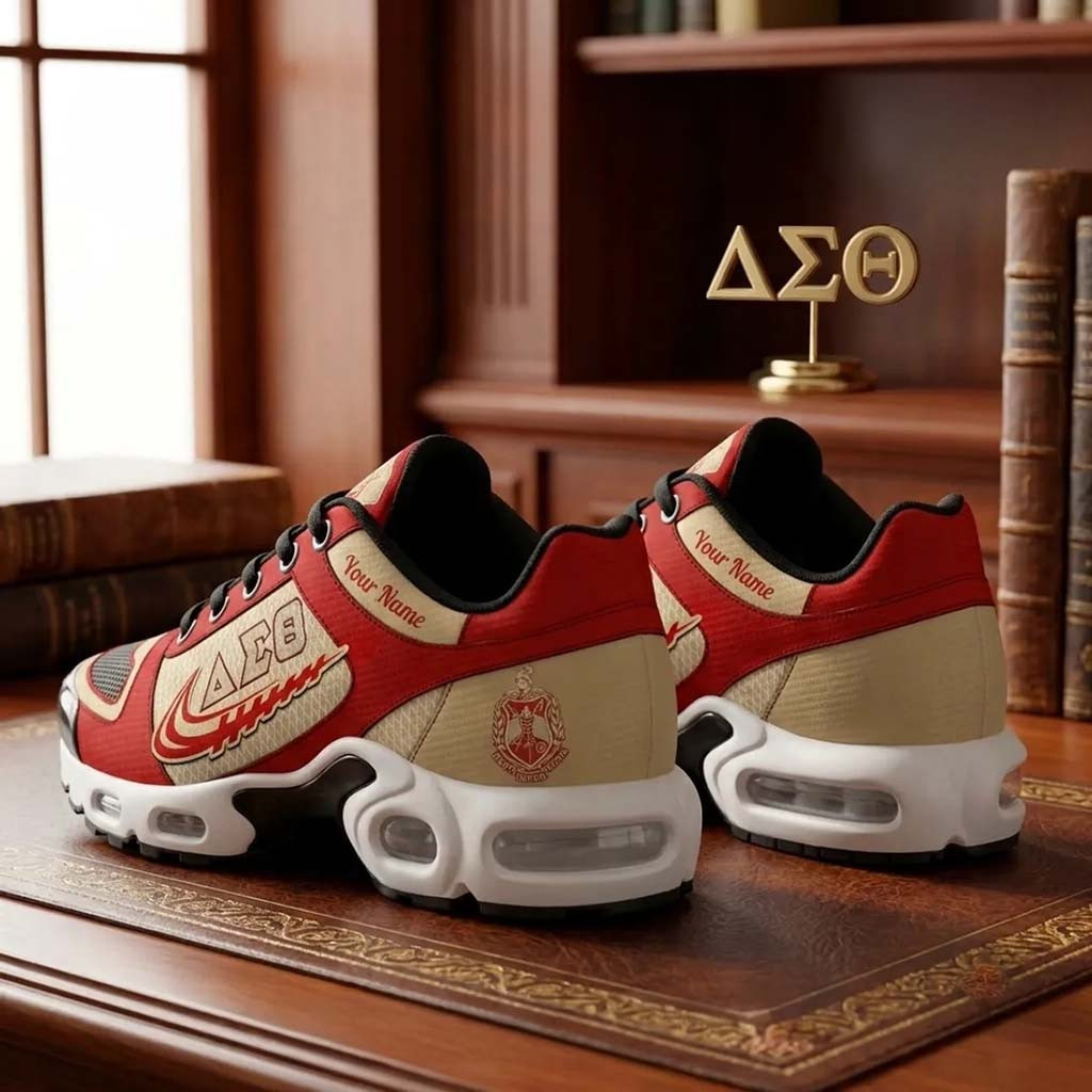 Personalized Delta Sigma Theta Emblem Shoes Sneakers 2026 DST Sorority Merch Best Gift For Her - Kdjoy