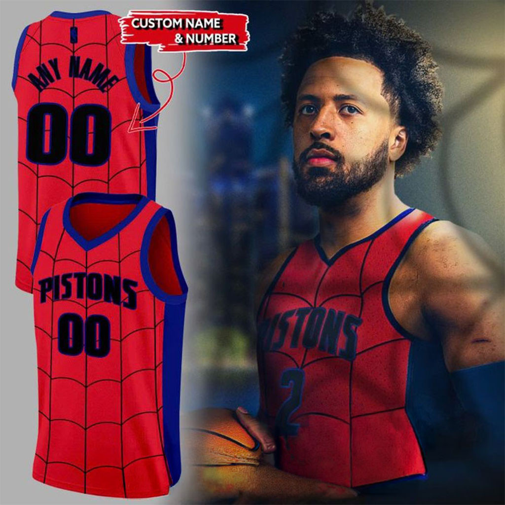 Personalized Detroit Pistons X Spider-Man Brand New Day 2026 Basketball Jersey Fan Merch Gifts - Kdjoy