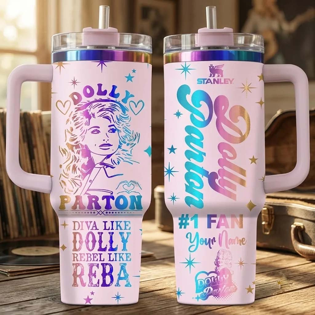 Personalized Dolly Parton Diva Like Dolly Rebel Like Reba Stanley Tumbler Dolly Parton Merch - Kdjoy