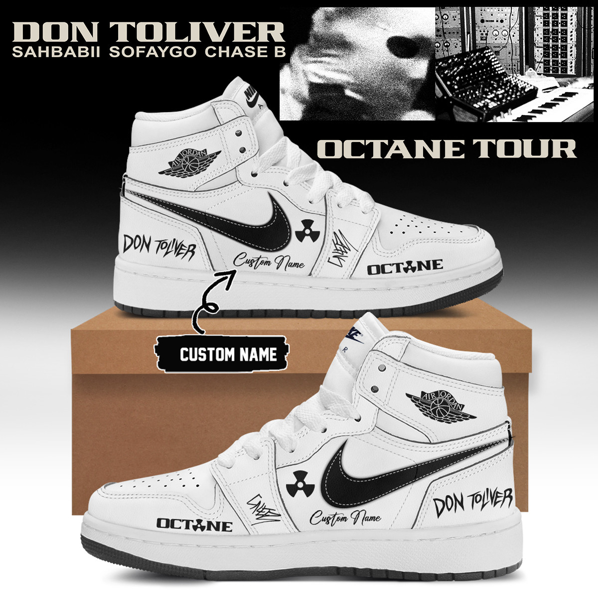 Personalized Don Toliver Octane Tour Signed Shoes Custom Hip Hop Shoes Don Toliver Fans Gifts - Kdjoy