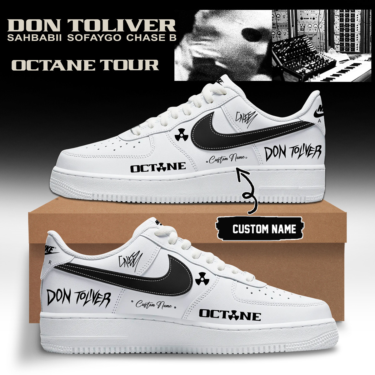Personalized Don Toliver Octane Tour Signed Sneakers Custom Don Toliver AF1 Music Lovers Gifts - Kdjoy