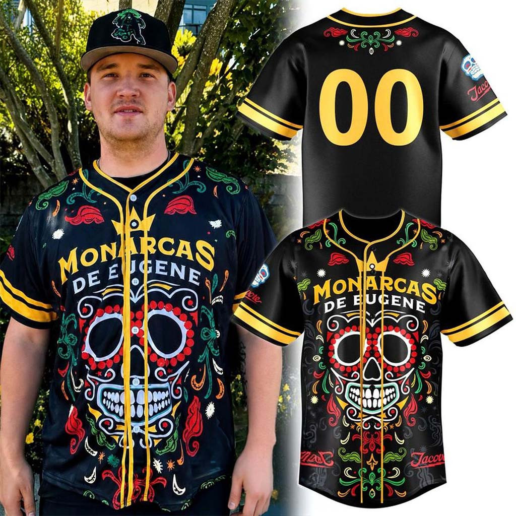 Personalized Eugene Emeralds 2026 Monarcas De Eugene All Dark Night Baseball Jersey Fan Merch - Kdjoy Personalized Eugene Emeralds 2026 Monarcas De Eugene All Dark Night Baseball Jersey Fan Merch - Kdjoy