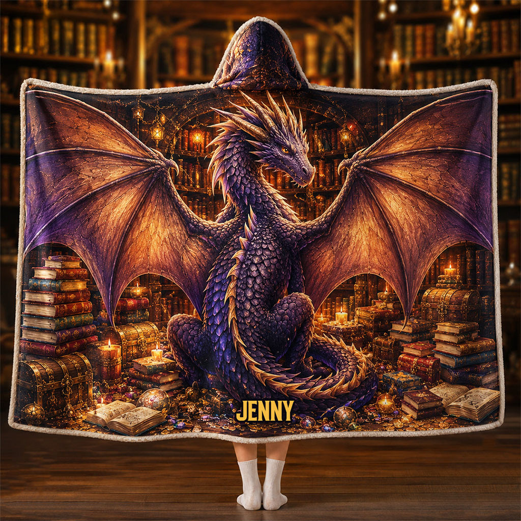 Personalized Fantasy Dragon Wings Hood Blanket Best Gifts For Book Lovers - Kdjoy Personalized Fantasy Dragon Wings Hood Blanket Best Gifts For Book Lovers - Kdjoy