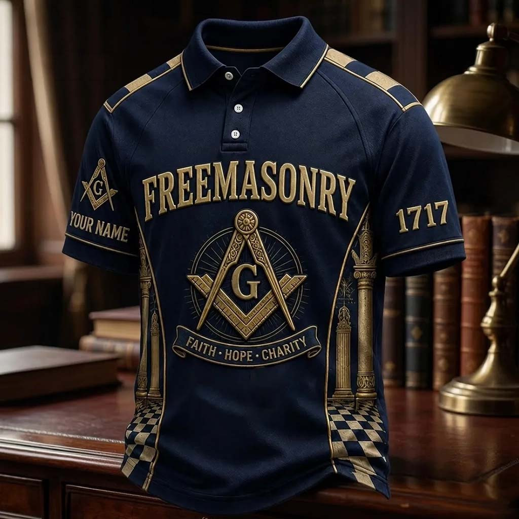 Personalized Freemasonry Faith Hope Charity Polo Shirt Best Gifts For Boyfriend - Kdjoy