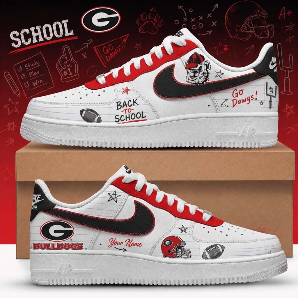 Personalized Georgia Bulldogs Merch 2026 Back To School Sneakers Gift For Football Lovers - Kdjoy