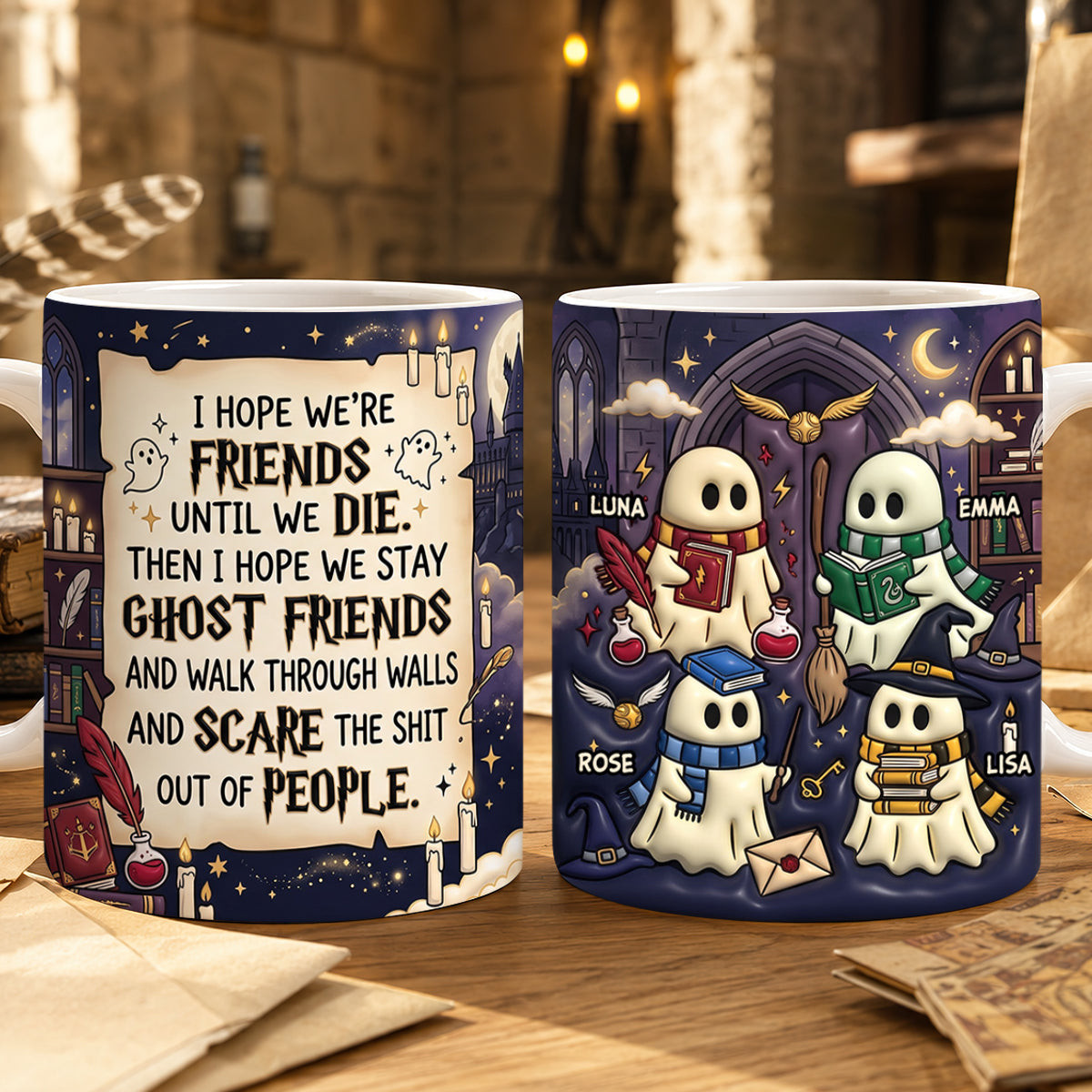 Personalized Ghost I Hope We're Friends Mug Halloween Cup Gifts For Besties - Kdjoy Personalized Ghost I Hope We're Friends Mug Halloween Cup Gifts For Besties - Kdjoy