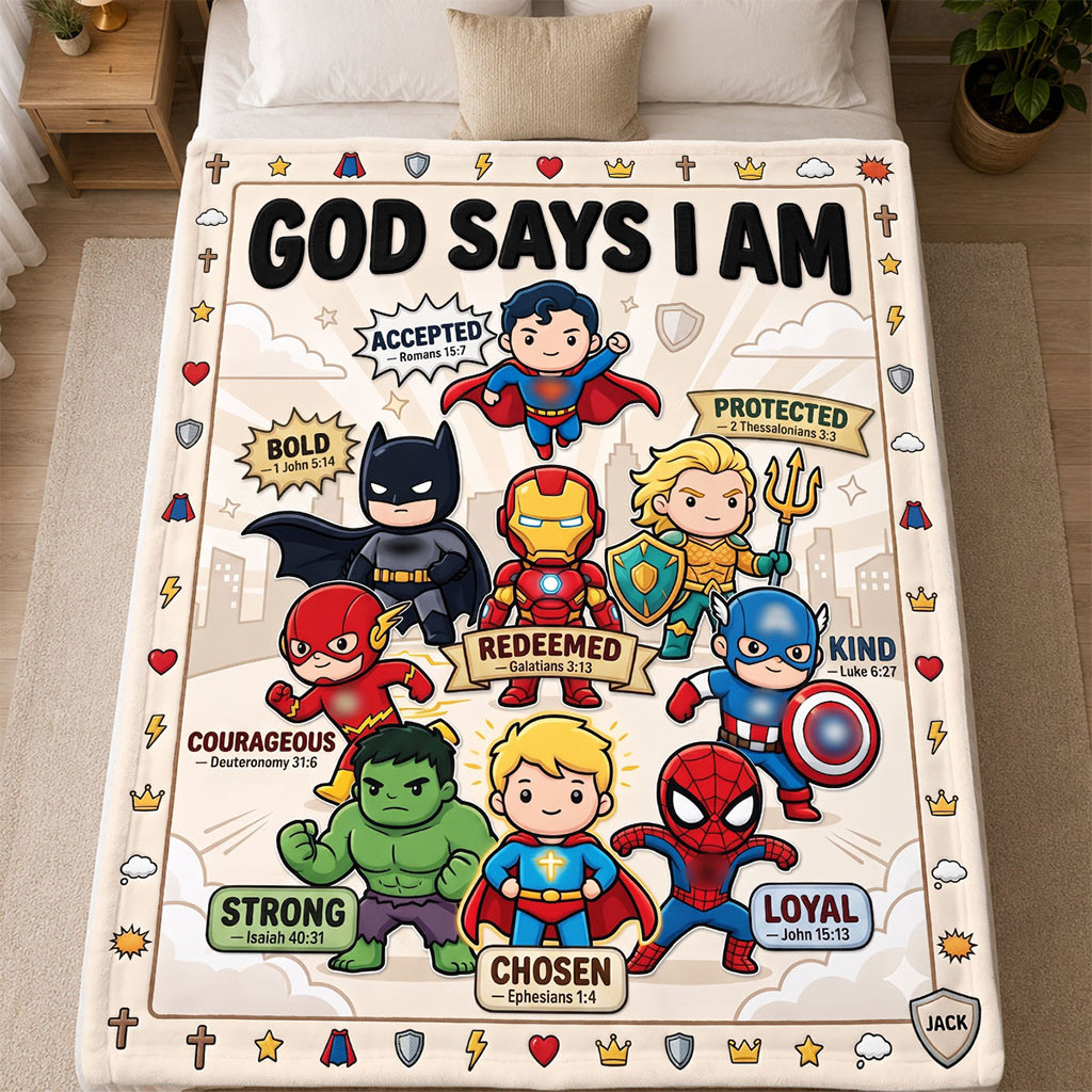 Personalized God Says I Am Accepted Protected Bold Blanket Faith Inspired Christian Merch - Kdjoy Personalized God Says I Am Accepted Protected Bold Blanket Faith Inspired Christian Merch - Kdjoy