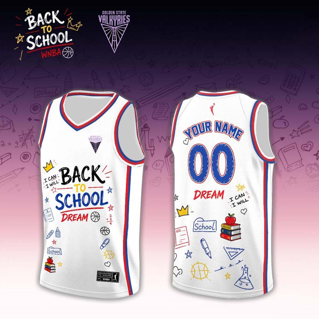 Personalized Golden State Valkyries x Back To School 2026 White Basketball Jersey Valkyries Merch Personalized Golden State Valkyries x Back To School 2026 White Basketball Jersey Valkyries Merch