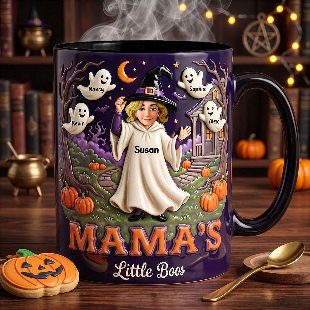 Personalized Grandma Mama's Little Boos Magic Mug Halloween Cup Gifts For Mom - Kdjoy Personalized Grandma Mama's Little Boos Magic Mug Halloween Cup Gifts For Mom - Kdjoy