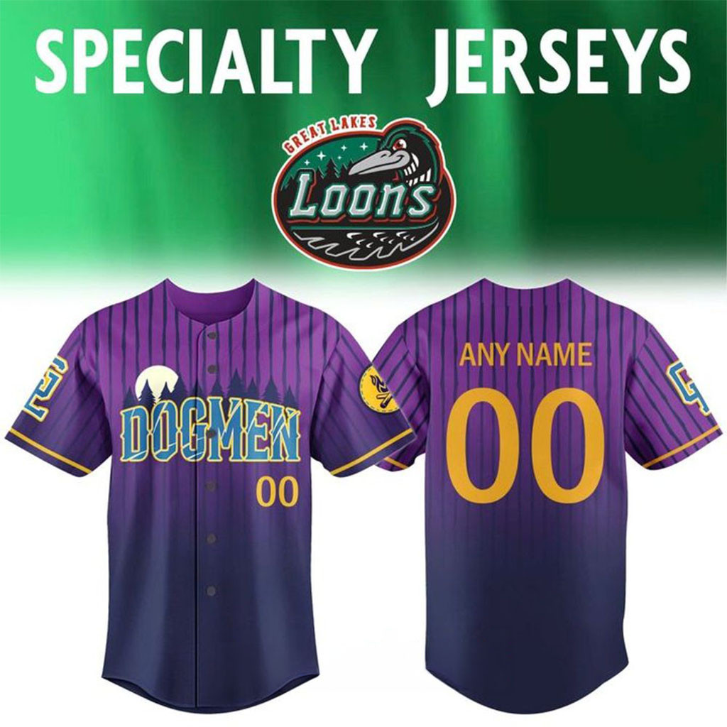 Personalized Great Lakes Loons Dogmen 2026 Baseball Jersey Great Lakes Loons Merch Fan Gifts - Kdjoy Personalized Great Lakes Loons Dogmen 2026 Baseball Jersey Great Lakes Loons Merch Fan Gifts - Kdjoy