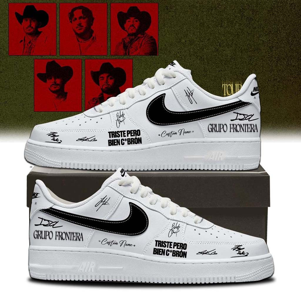 Personalized Grupo Frontera Merch Triste Pero Bien Cabron Tour 2026 Sneakers Best Birthday Gift - Kdjoy