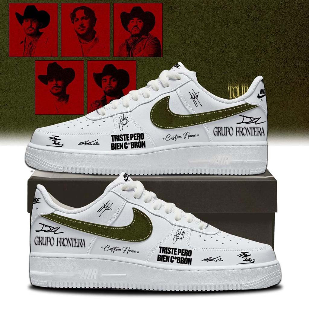 Personalized Grupo Frontera Merch Triste Pero Bien Cabron Tour 2026 Sneakers Music Fan Gear - Kdjoy