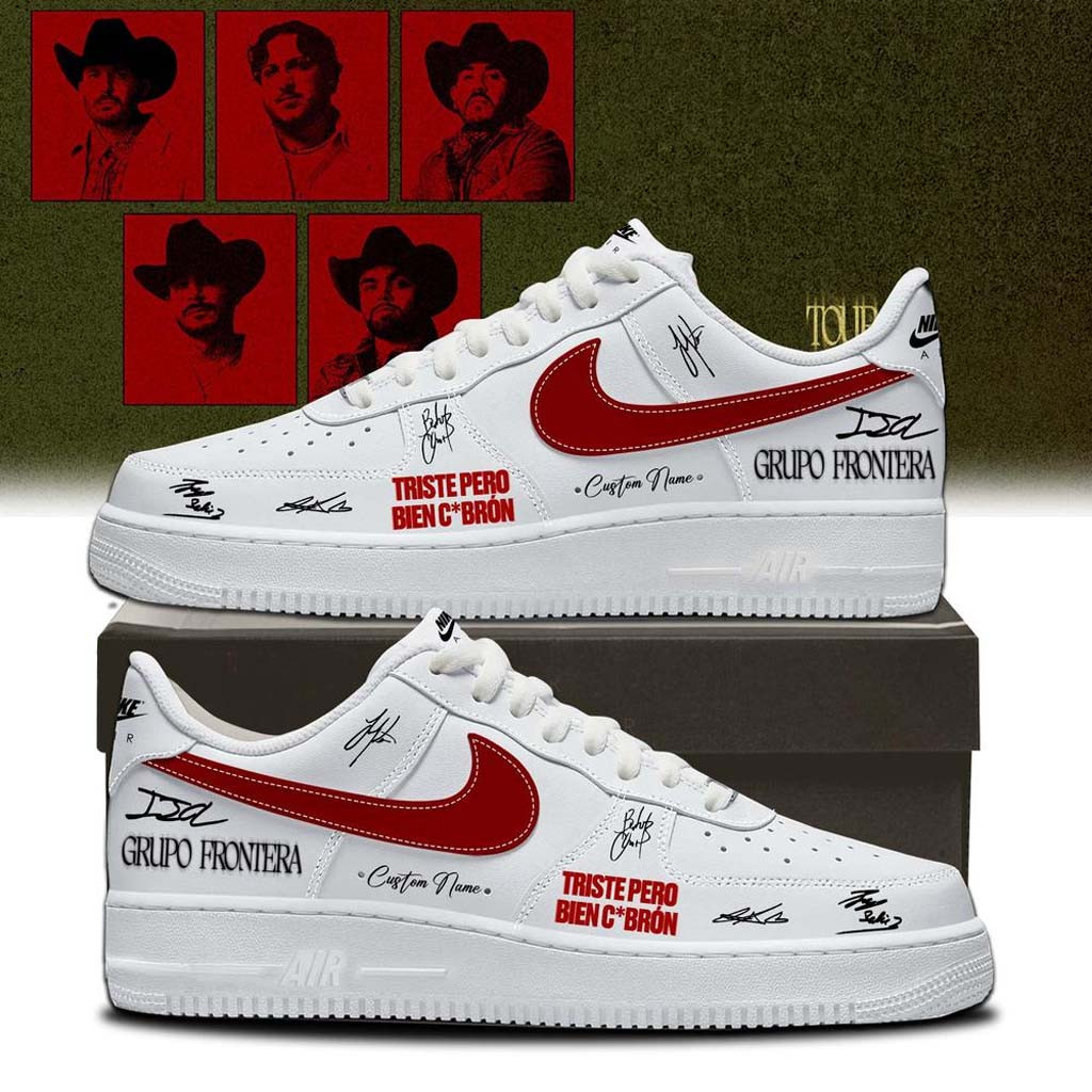 Personalized Grupo Frontera Merch Triste Pero Bien Cabron Tour 2026 Sneakers Present For Him - Kdjoy Personalized Grupo Frontera Merch Triste Pero Bien Cabron Tour 2026 Sneakers Present For Him - Kdjoy