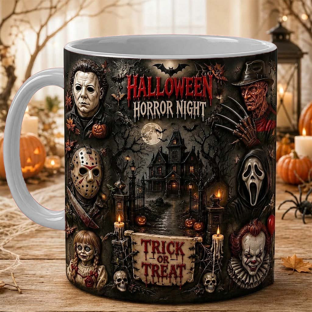 Personalized Halloween Horror Night Mug Trick Or Treat Cap Horror Squads Mug Gifts For BFF - Kdjoy Personalized Halloween Horror Night Mug Trick Or Treat Cap Horror Squads Mug Gifts For BFF - Kdjoy