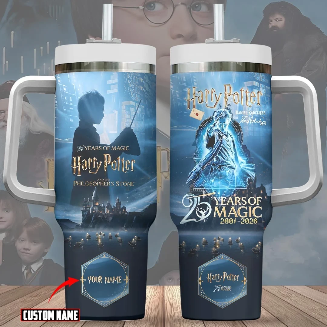 Personalized Harry Potter 25th Anniversary 40oz Tumbler 2026 Harry Potter Merch Fan Gifts - Kdjoy Personalized Harry Potter 25th Anniversary 40oz Tumbler 2026 Harry Potter Merch Fan Gifts - Kdjoy