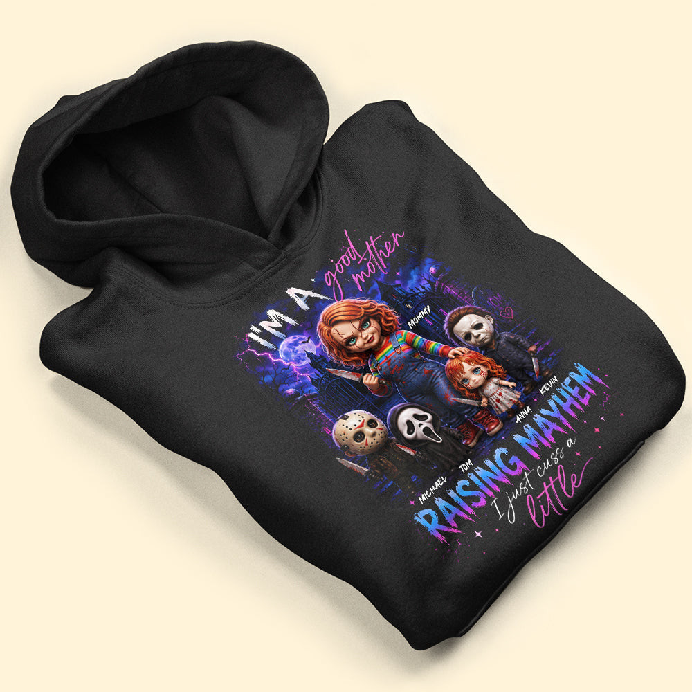 Personalized Horror Character Mayhem Managed Mom Hoodie Halloween Gifts For Mother - Kdjoy Personalized Horror Character Mayhem Managed Mom Hoodie Halloween Gifts For Mother - Kdjoy