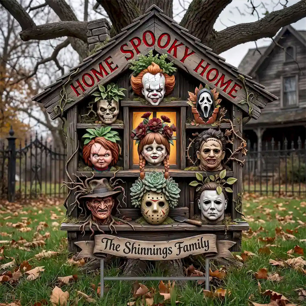 Personalized Horror Characters Spooky Home Halloween 2026 Yard Sign Gift For Horror Lovers - Kdjoy