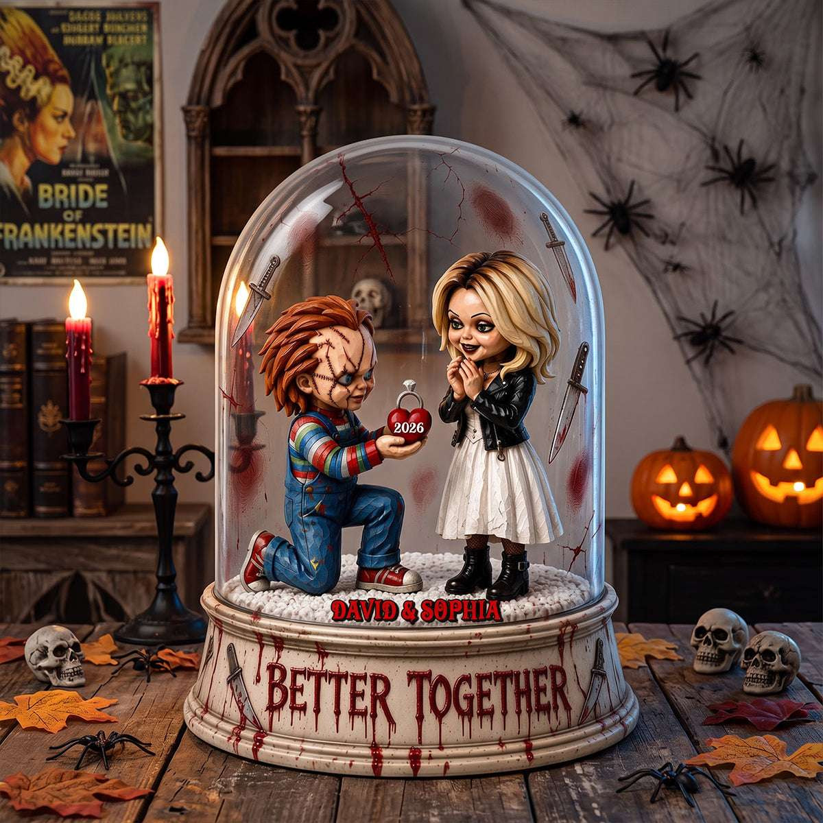 Personalized Horror Couple Better Together Acrylic Plaque Halloween Gifts For Couples - Kdjoy