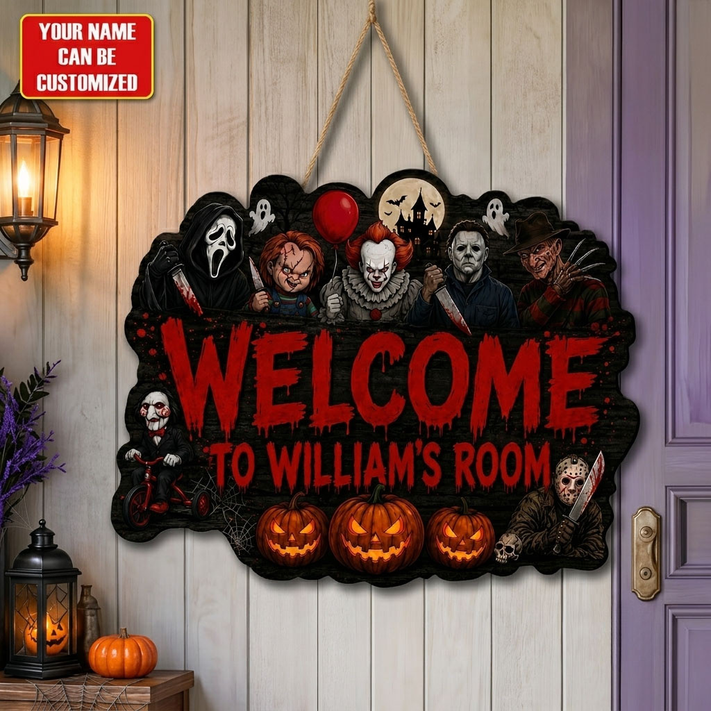 Personalized Horror Legends Halloween Door Sign Spooky Room Decor Gifts For Halloween - Kdjoy Personalized Horror Legends Halloween Door Sign Spooky Room Decor Gifts For Halloween - Kdjoy