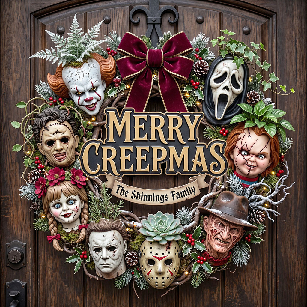 Personalized Horror Movie Characters Merry Christmas Acrylic Sign Horror Lovers Xmas Decor - Kdjoy Personalized Horror Movie Characters Merry Christmas Acrylic Sign Horror Lovers Xmas Decor - Kdjoy