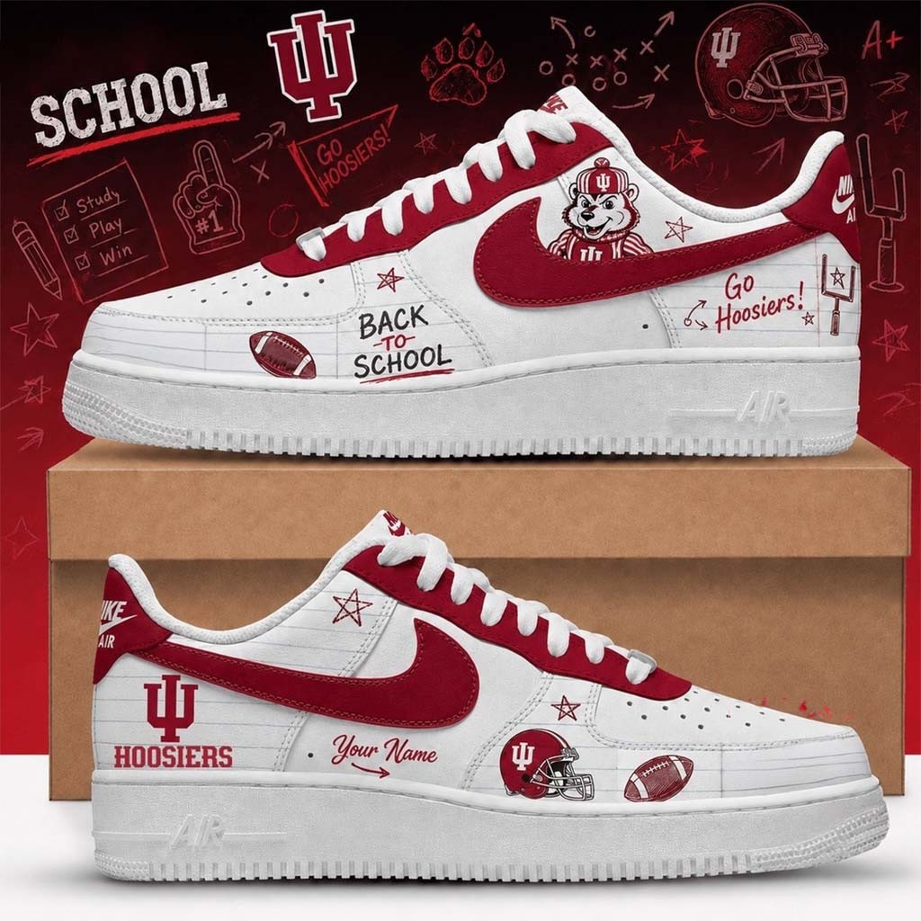 Personalized Indiana Hoosiers Merch 2026 Back To School Sneakers Best Gift For Football Lovers - Kdjoy