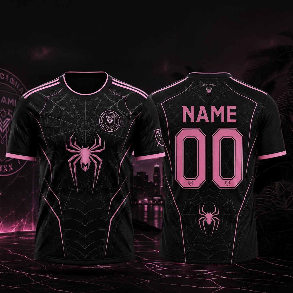Personalized Inter Miami Spider-Man Web Pattern Soccer Jersey Inter Miami Merch Gift For Fans - Kdjoy Personalized Inter Miami Spider-Man Web Pattern Soccer Jersey Inter Miami Merch Gift For Fans - Kdjoy