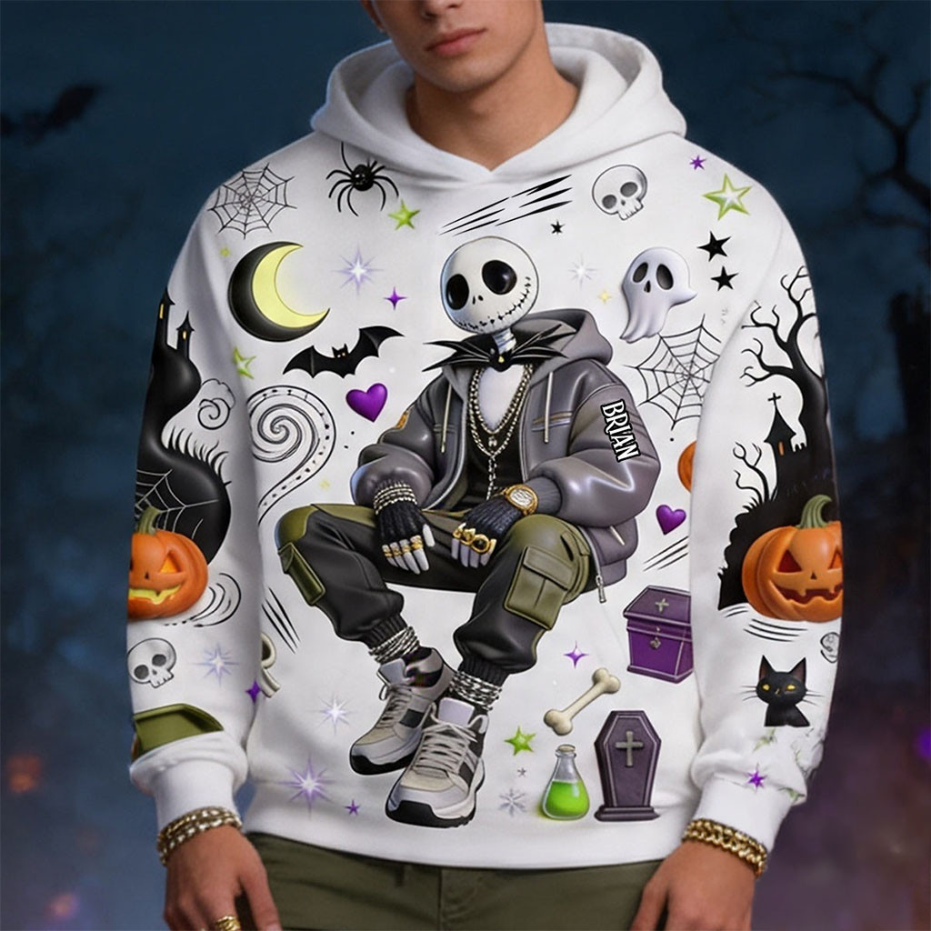 Personalized Jack Skellington Halloween Streetwear Hoodie Best Gift For Halloween - Kdjoy