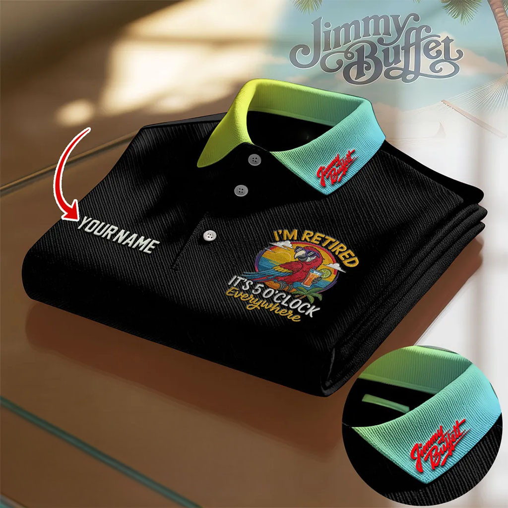 Personalized Jimmy Buffett It's 5 O'Clock Everywhere Polo Shirt Jimmy Buffett Merch Dad Gifts - Kdjoy