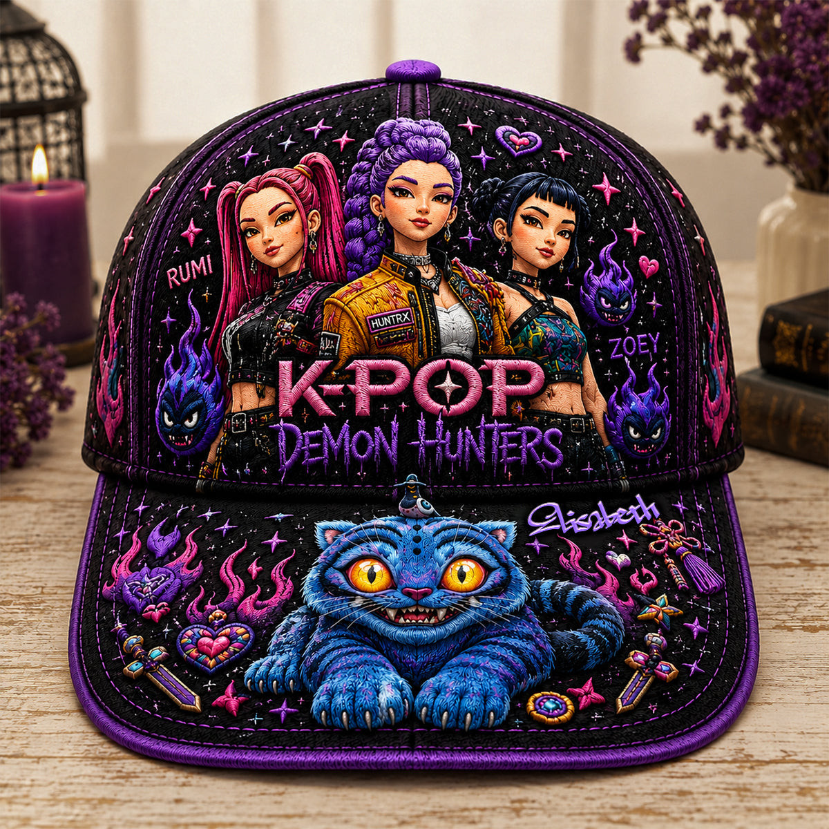 Personalized K-Pop Demon Hunters Girls Hat Birthday Gift For Friends - Kdjoy Personalized K-Pop Demon Hunters Girls Hat Birthday Gift For Friends - Kdjoy