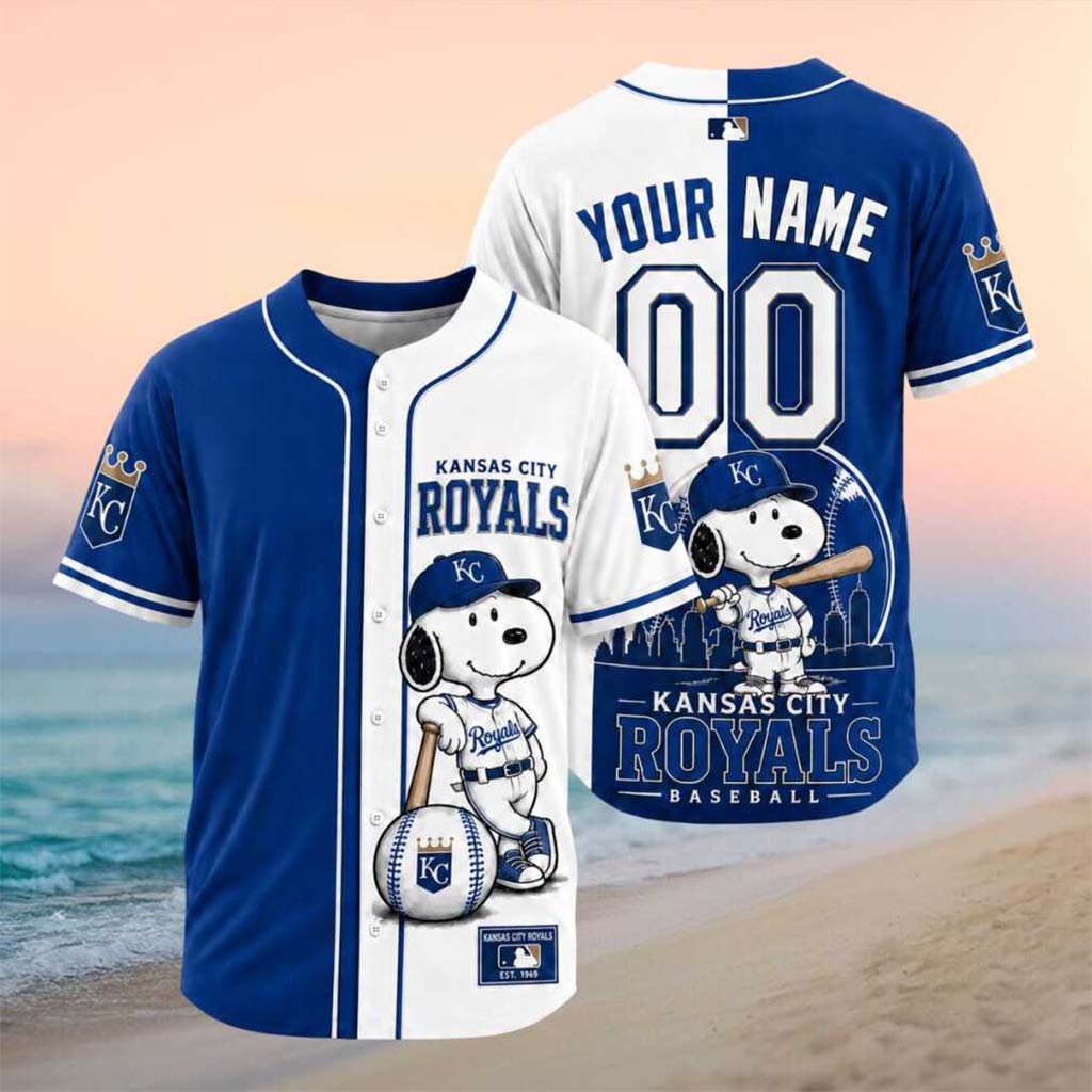 Personalized Kansas City Royals Snoopy Dog Baseball Skyline Jersey KC Royals Merch Gifts Personalized Kansas City Royals Snoopy Dog Baseball Skyline Jersey KC Royals Merch Gifts