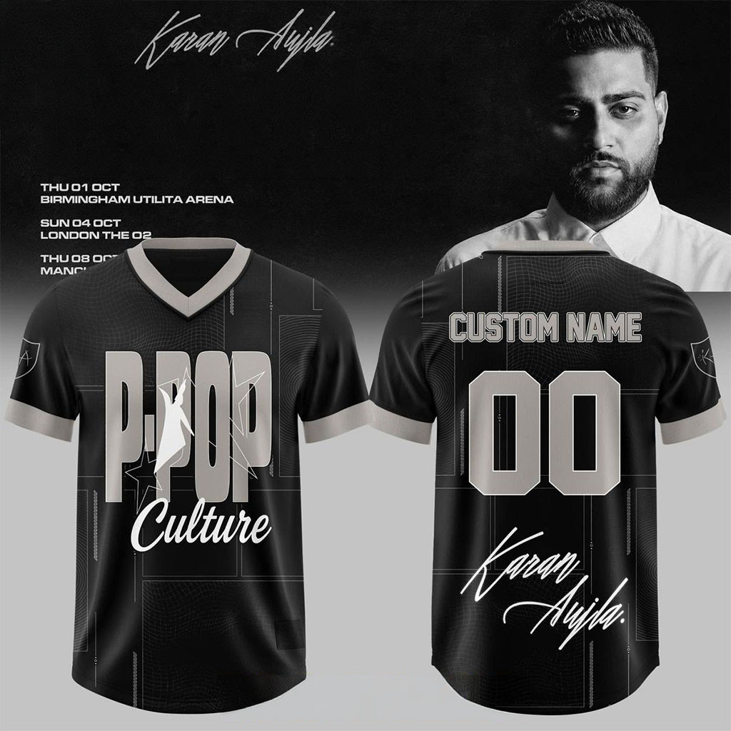 Personalized Karan Aujla P-Pop Culture World Tour 2026 Football Jersey Karan Aujla Merch Gifts - Kdjoy Personalized Karan Aujla P-Pop Culture World Tour 2026 Football Jersey Karan Aujla Merch Gifts - Kdjoy