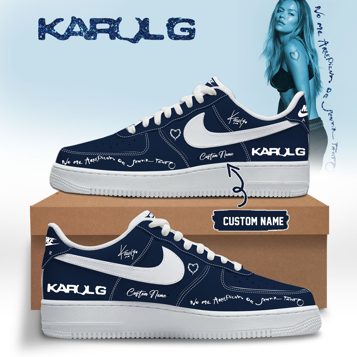 Personalized Karol G No Me Arrepiento De Sentir Tanto Sneakers Karol G Concert Outfits Ideas - Kdjoy