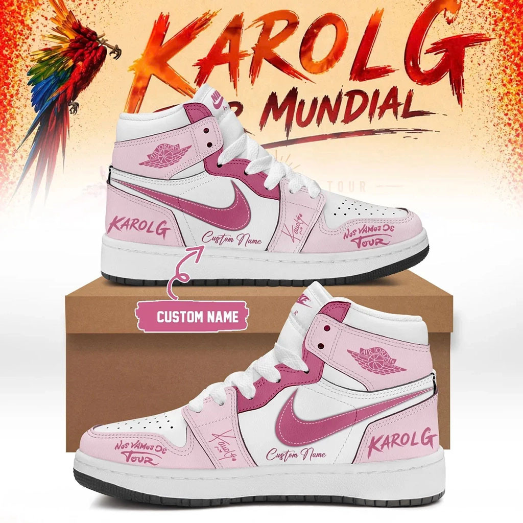 Personalized Karol G Viajando Por El Mundo Tropitour Shoes Sneakers Karol G Tour Merch 2026 - Kdjoy Personalized Karol G Viajando Por El Mundo Tropitour Shoes Sneakers Karol G Tour Merch 2026 - Kdjoy