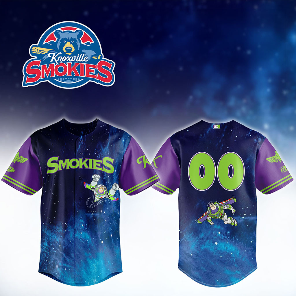 Personalized Knoxville Smokies Toy Story Night Buzz Lightyear Jersey Smokies Merch Gift For Son - Kdjoy