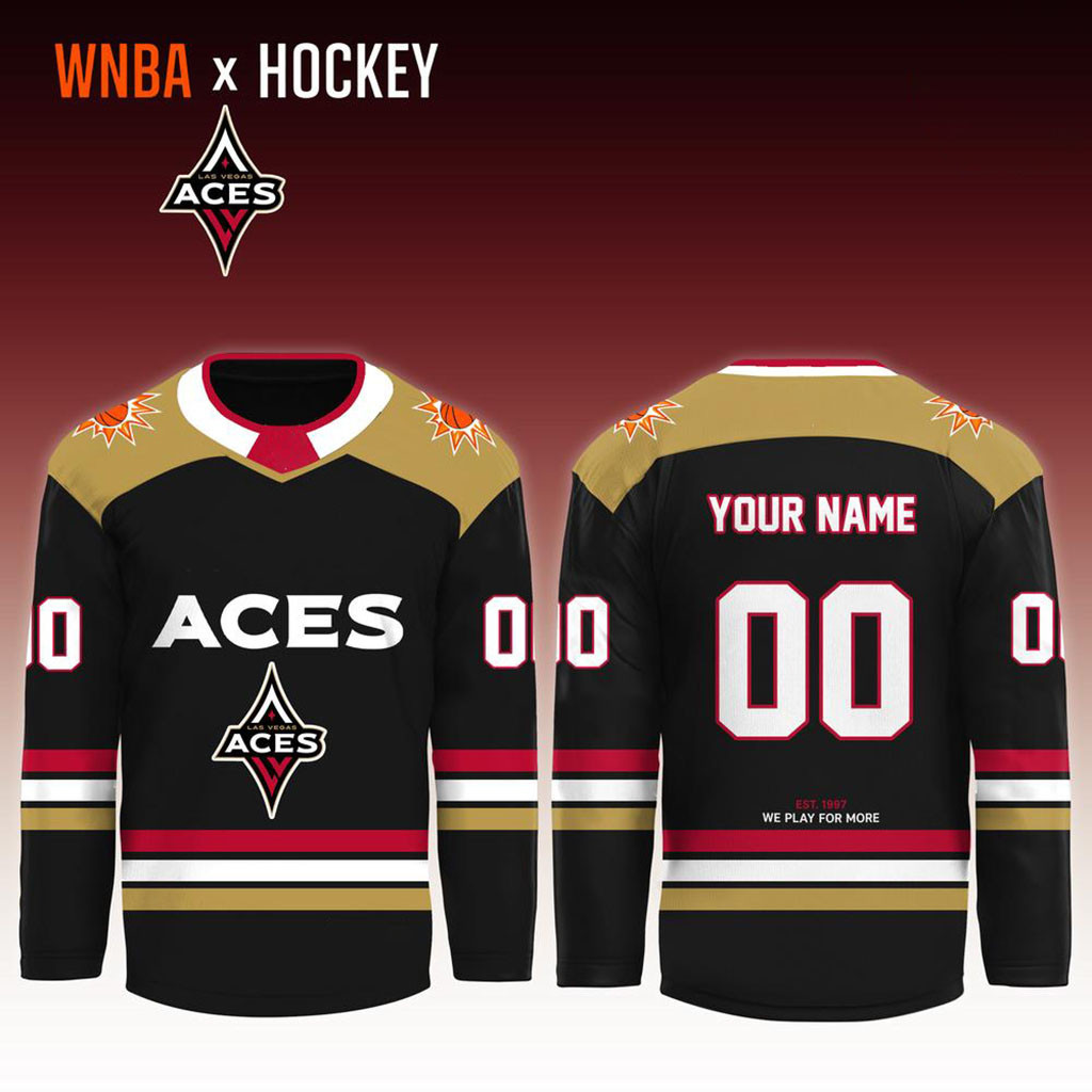 Personalized Las Vegas Aces x Crossover Ice Hockey Jersey We Play For More Aces Merch Fan Gifts - Kdjoy