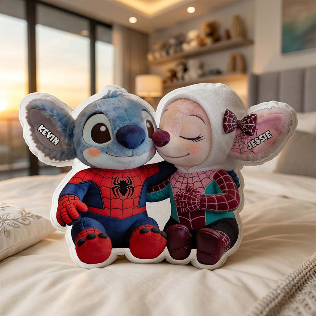 Personalized Lilo Stitch Spiderman Couple Plush Pillow Sofa Decor Cute Gifts For Couples
