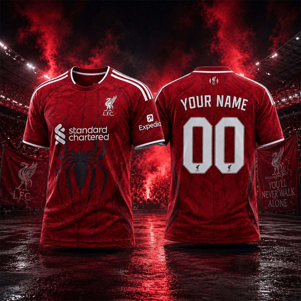 Personalized Liverpool FC Spider Man Brand New Day 2026 Concept Jersey Shirt Fan Merch - Kdjoy