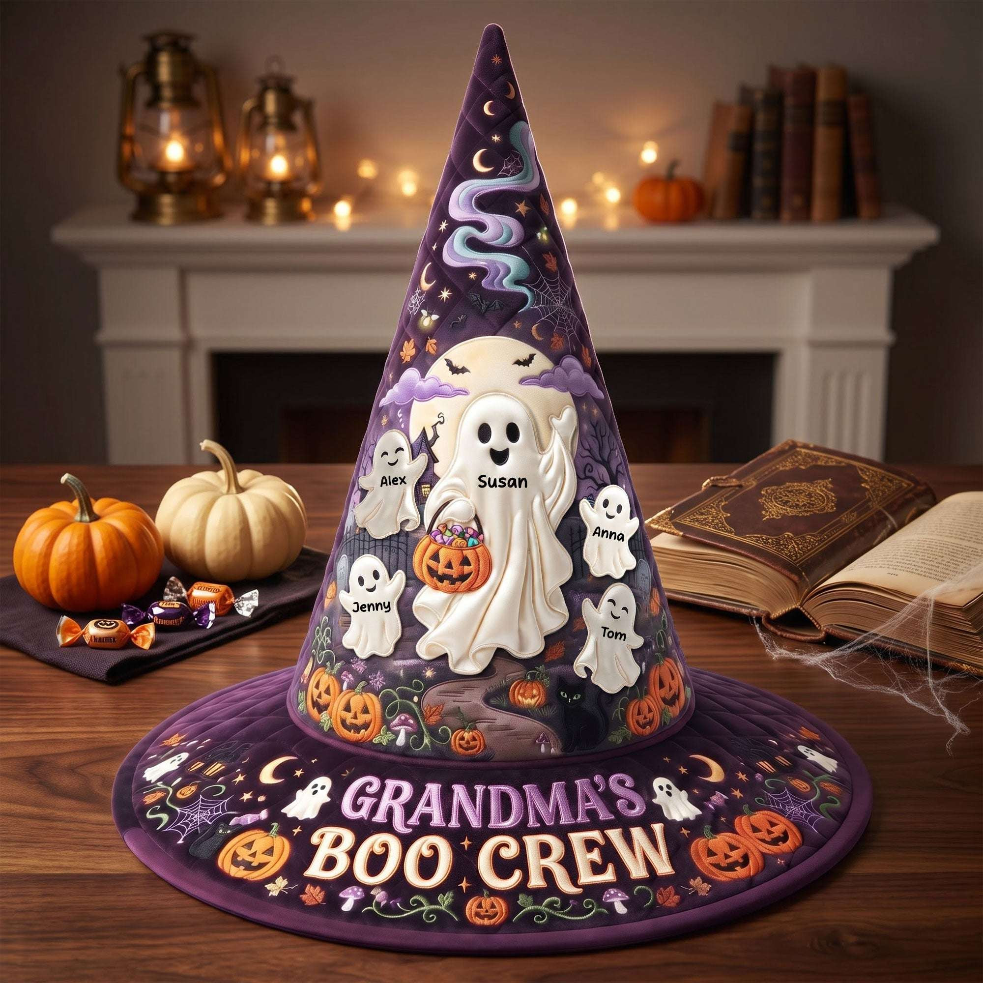 Personalized Mama's Boo Crew Quilted Witch Hat Halloween Themed Cute Holiday Decor - Kdjoy Personalized Mama's Boo Crew Quilted Witch Hat Halloween Themed Cute Holiday Decor - Kdjoy