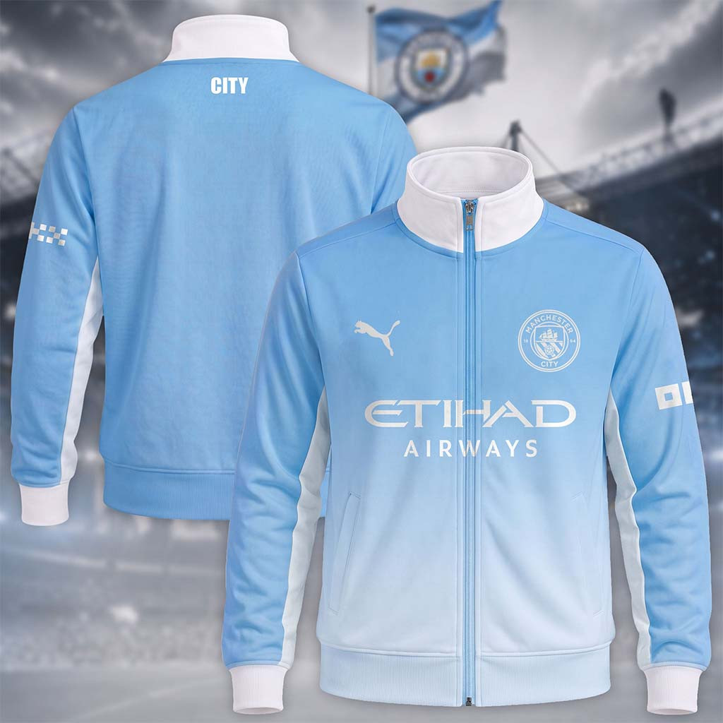 Personalized Manchester City 26 27 Zipper Stand Collar Jacket Manchester City FC Merch