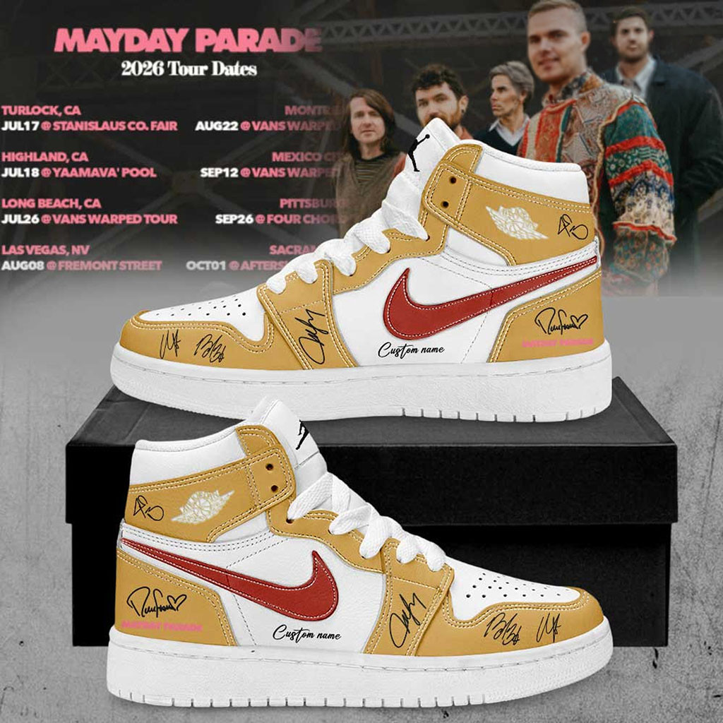 Personalized Mayday Parade 2026 Tour Dates Shoes Sneakers Mayday Parade Merch Rock Fan Gifts - Kdjoy