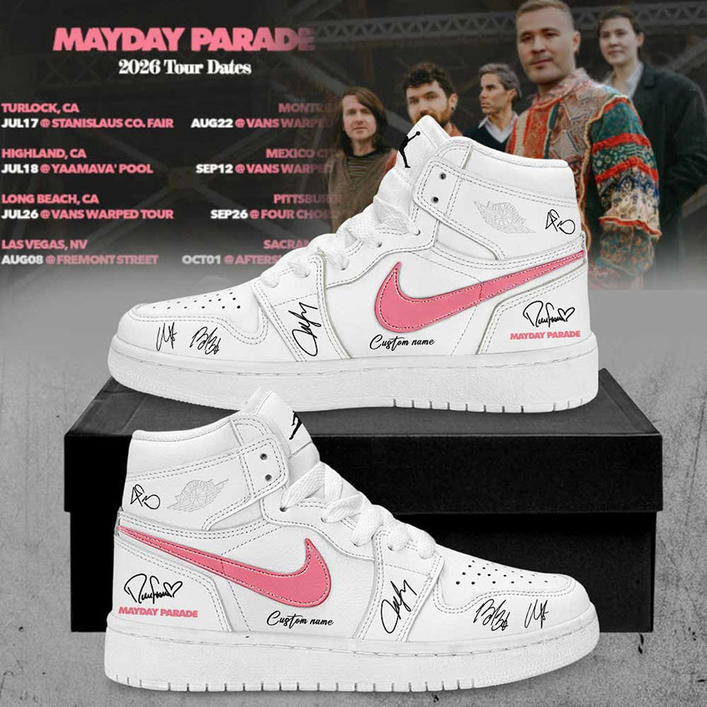 Personalized Mayday Parade 2026 Tour Dates Signed Sneakers Mayday Parade Merch Gift For Fans - Kdjoy